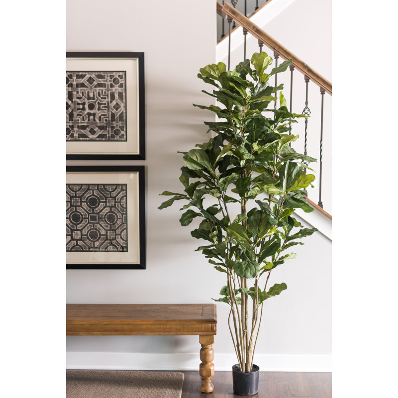 Brayden Studio Artificial Potted Fiddle Leaf Fig Tree in Pot & Reviews